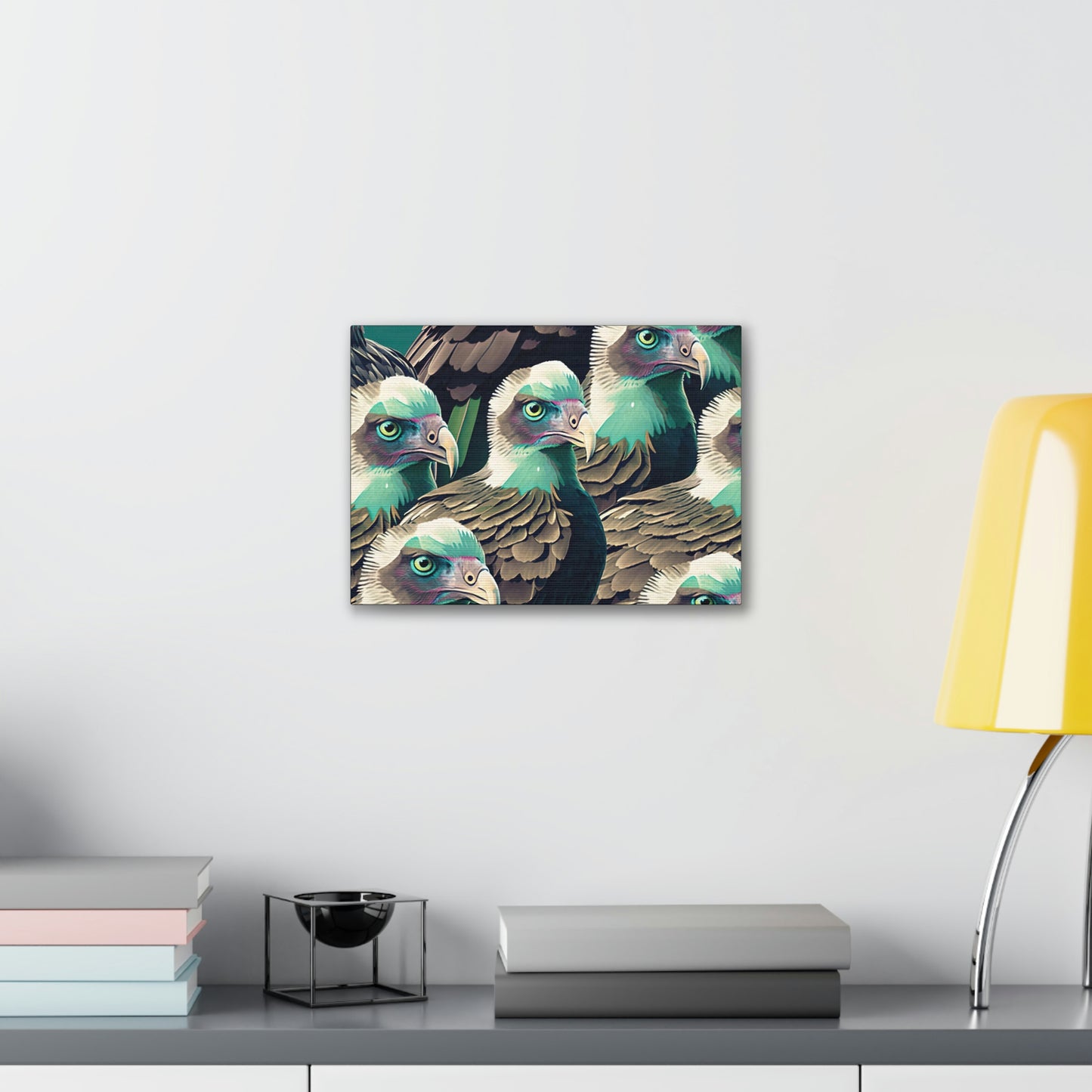 Vultures Pastel Canvas Wall Art, Vulture Decor Bird Wall Art, Colorful Birds Wall Decor, Nature Wall Art, Bird Lover Gift