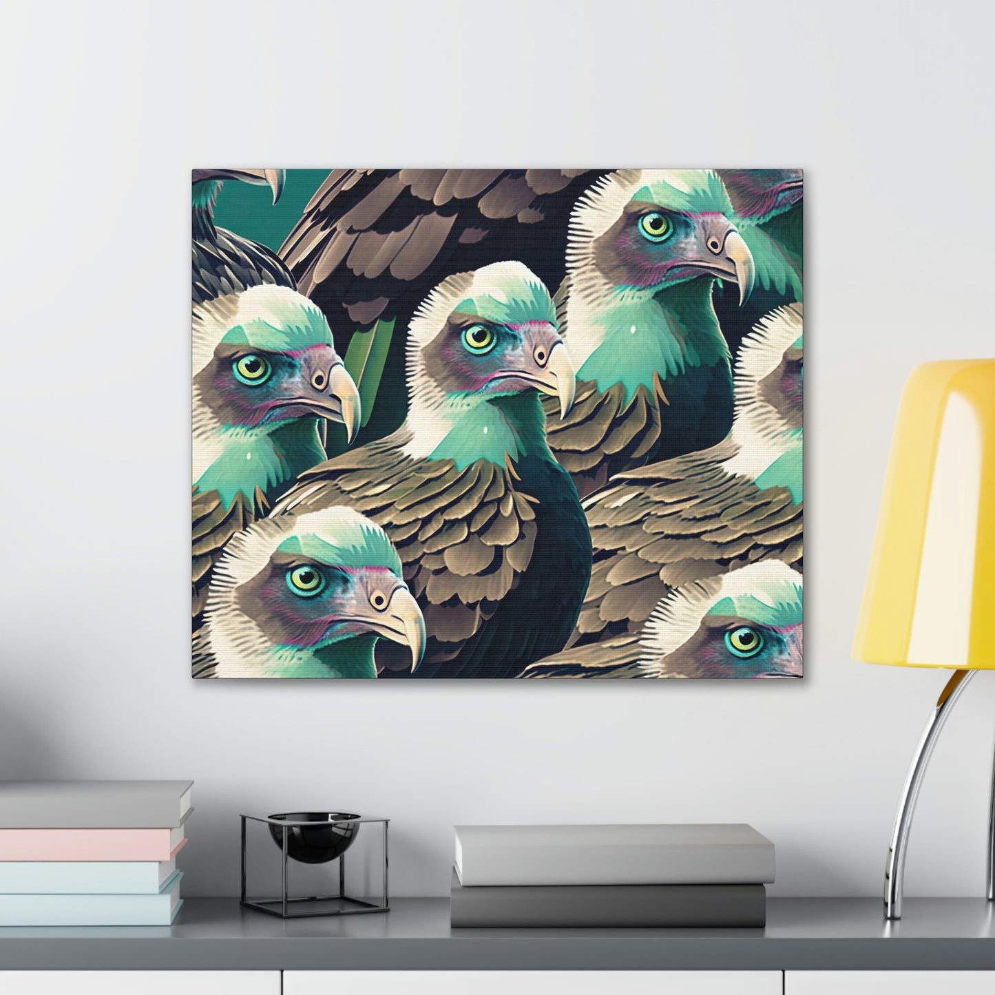 Vultures Pastel Canvas Wall Art, Vulture Decor Bird Wall Art, Colorful Birds Wall Decor, Nature Wall Art, Bird Lover Gift