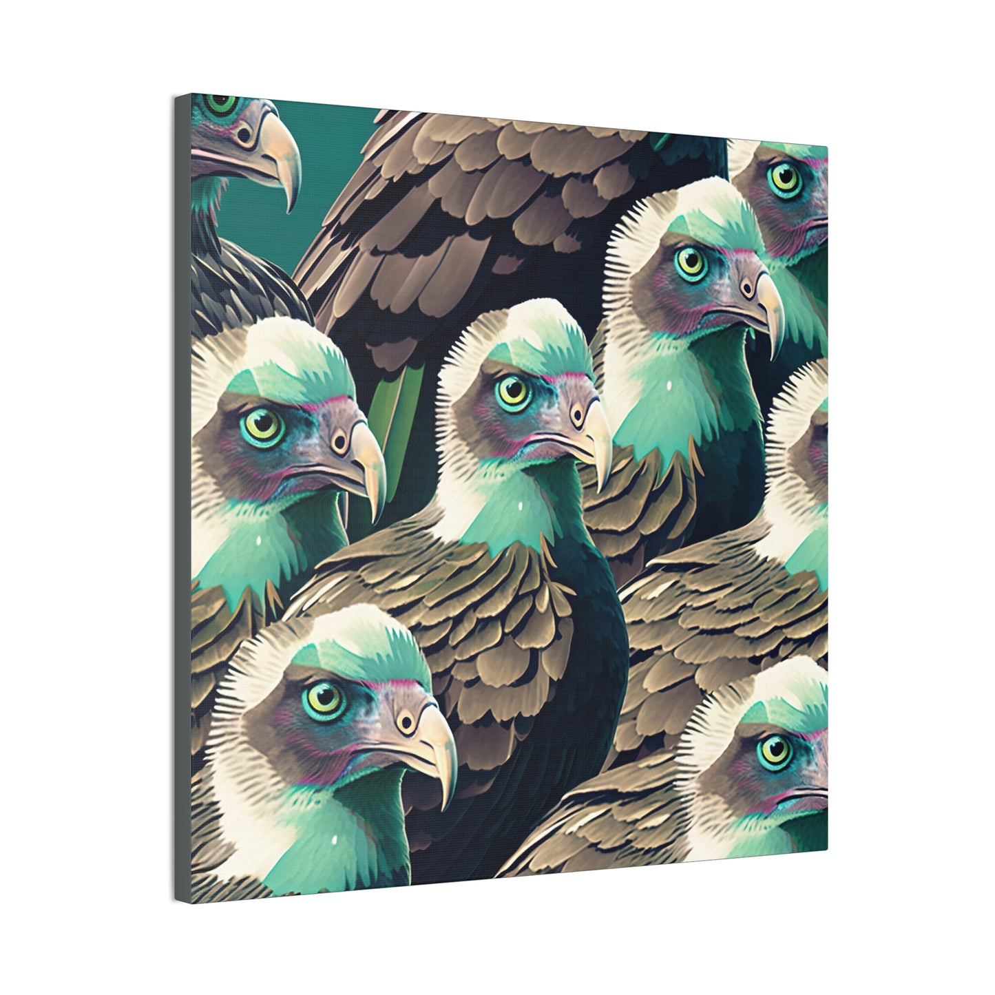 Vultures Pastel Canvas Wall Art, Vulture Decor Bird Wall Art, Colorful Birds Wall Decor, Nature Wall Art, Bird Lover Gift