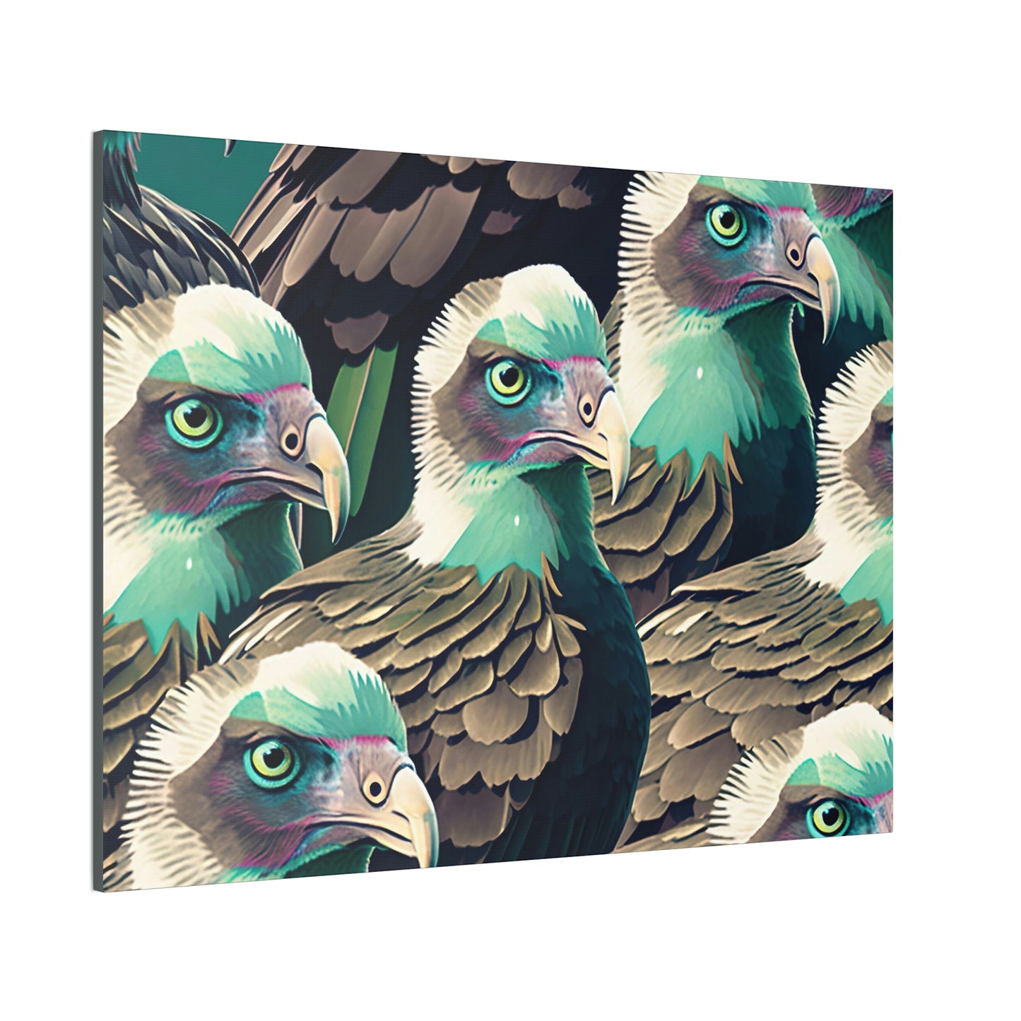 Vultures Pastel Canvas Wall Art, Vulture Decor Bird Wall Art, Colorful Birds Wall Decor, Nature Wall Art, Bird Lover Gift