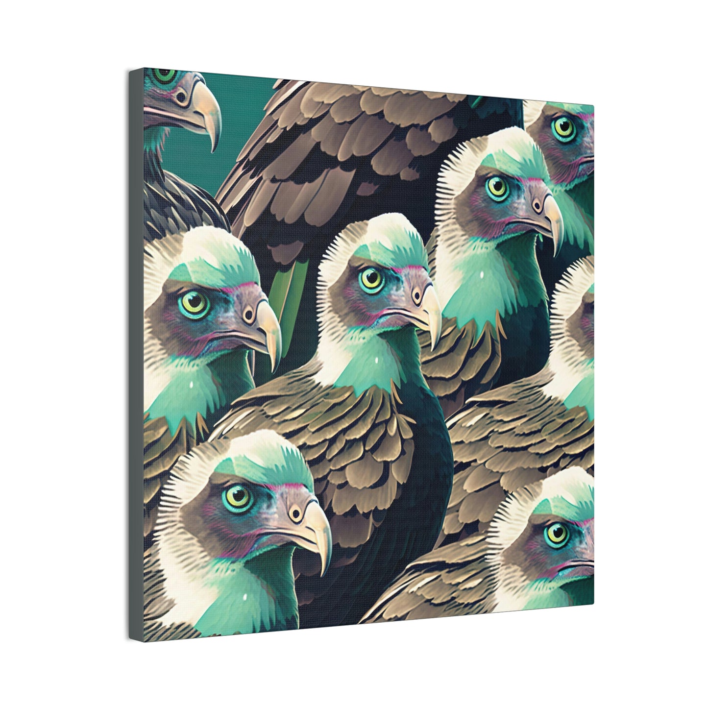 Vultures Pastel Canvas Wall Art, Vulture Decor Bird Wall Art, Colorful Birds Wall Decor, Nature Wall Art, Bird Lover Gift