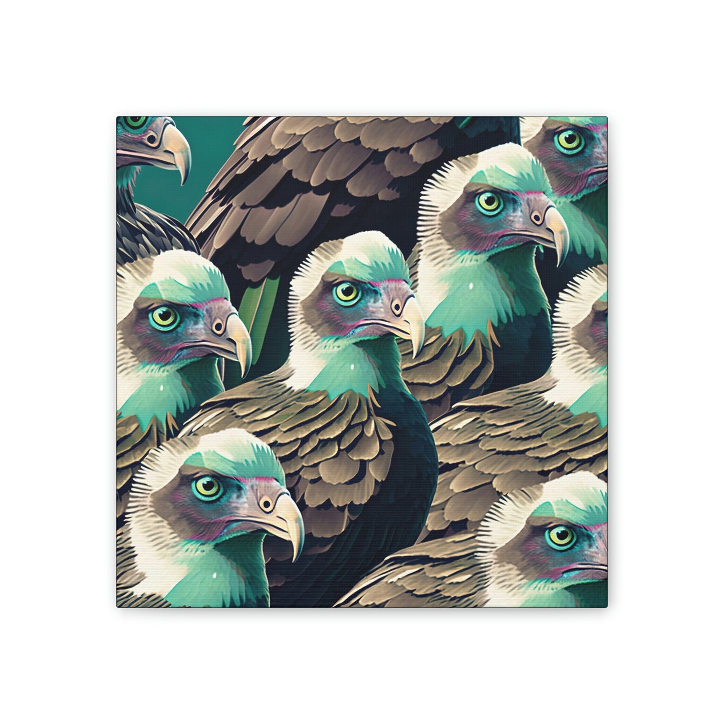Vultures Pastel Canvas Wall Art, Vulture Decor Bird Wall Art, Colorful Birds Wall Decor, Nature Wall Art, Bird Lover Gift
