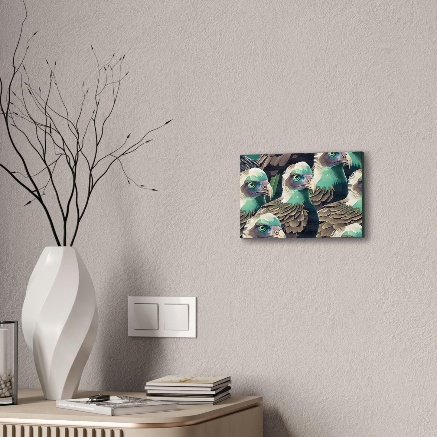Vultures Pastel Canvas Wall Art, Vulture Decor Bird Wall Art, Colorful Birds Wall Decor, Nature Wall Art, Bird Lover Gift