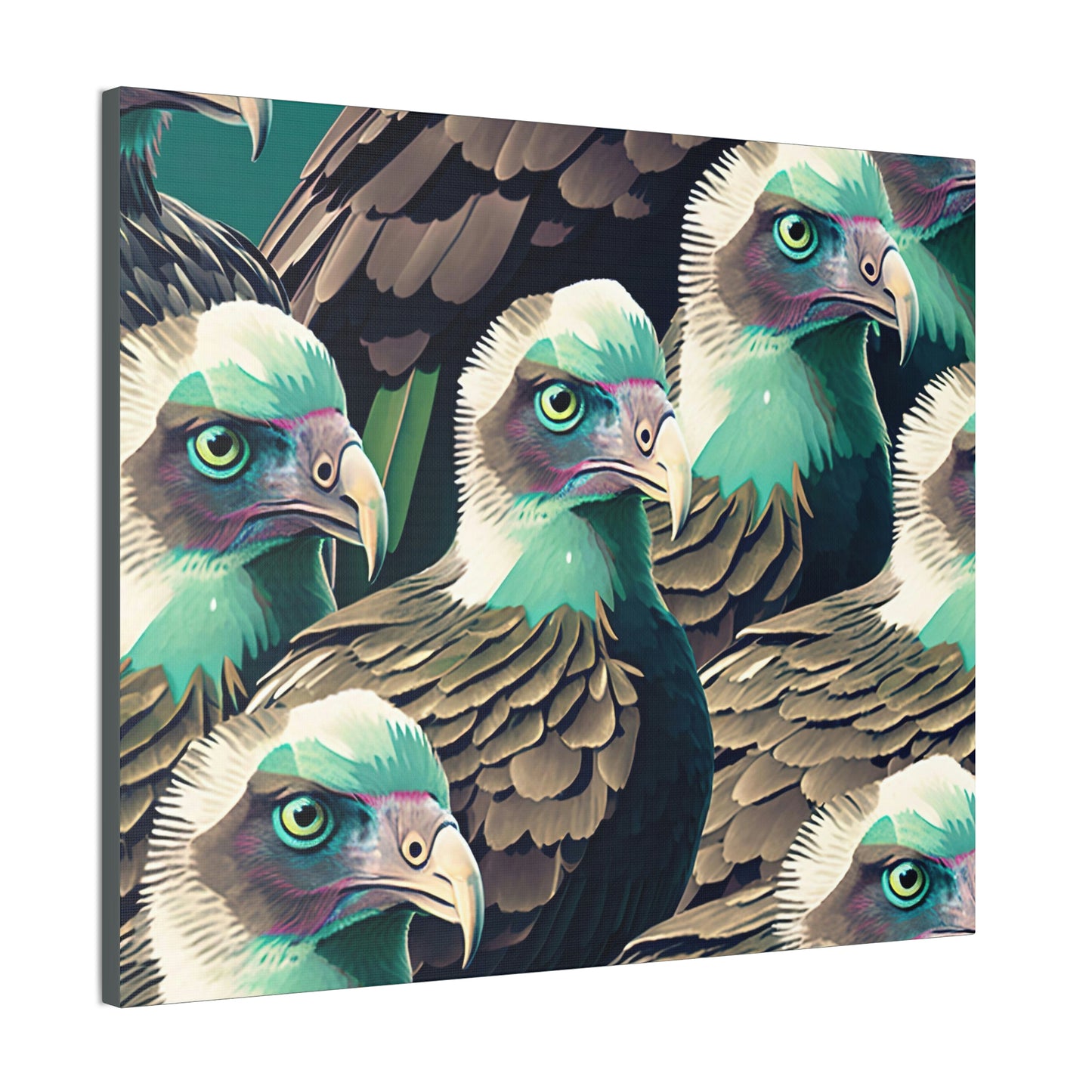 Vultures Pastel Canvas Wall Art, Vulture Decor Bird Wall Art, Colorful Birds Wall Decor, Nature Wall Art, Bird Lover Gift