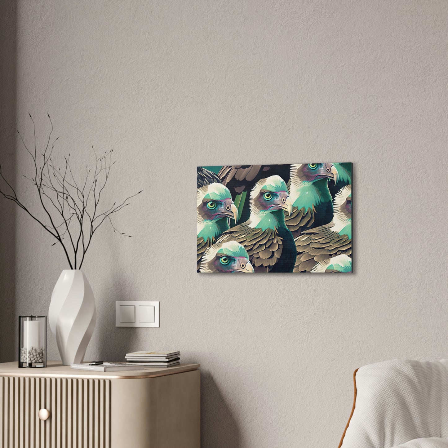Vultures Pastel Canvas Wall Art, Vulture Decor Bird Wall Art, Colorful Birds Wall Decor, Nature Wall Art, Bird Lover Gift