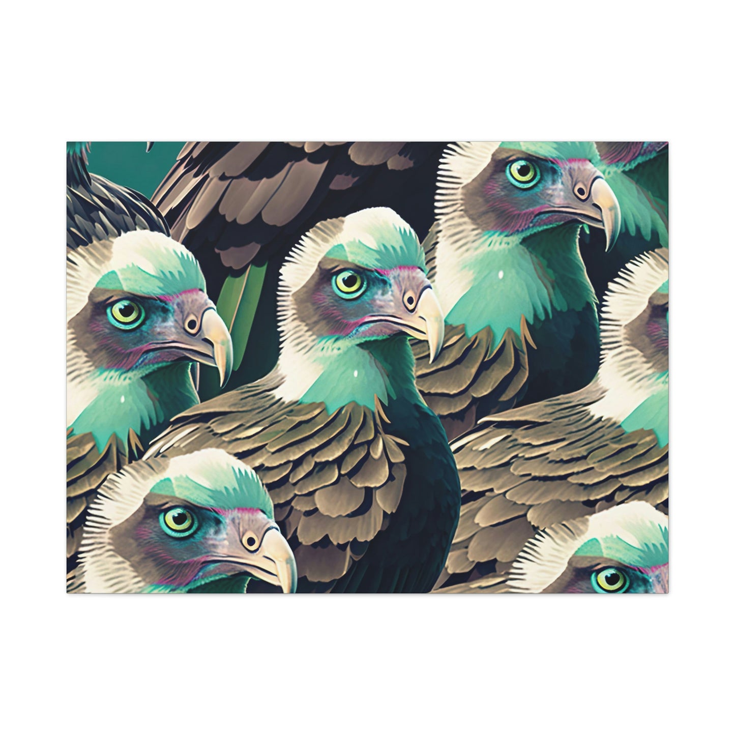 Vultures Pastel Canvas Wall Art, Vulture Decor Bird Wall Art, Colorful Birds Wall Decor, Nature Wall Art, Bird Lover Gift