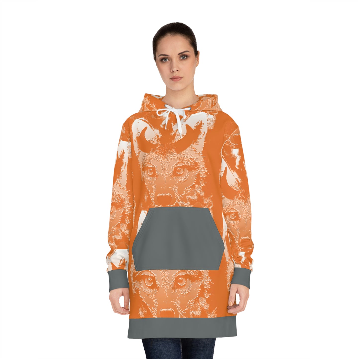 Horned Coyote Women's Hoodie Dress