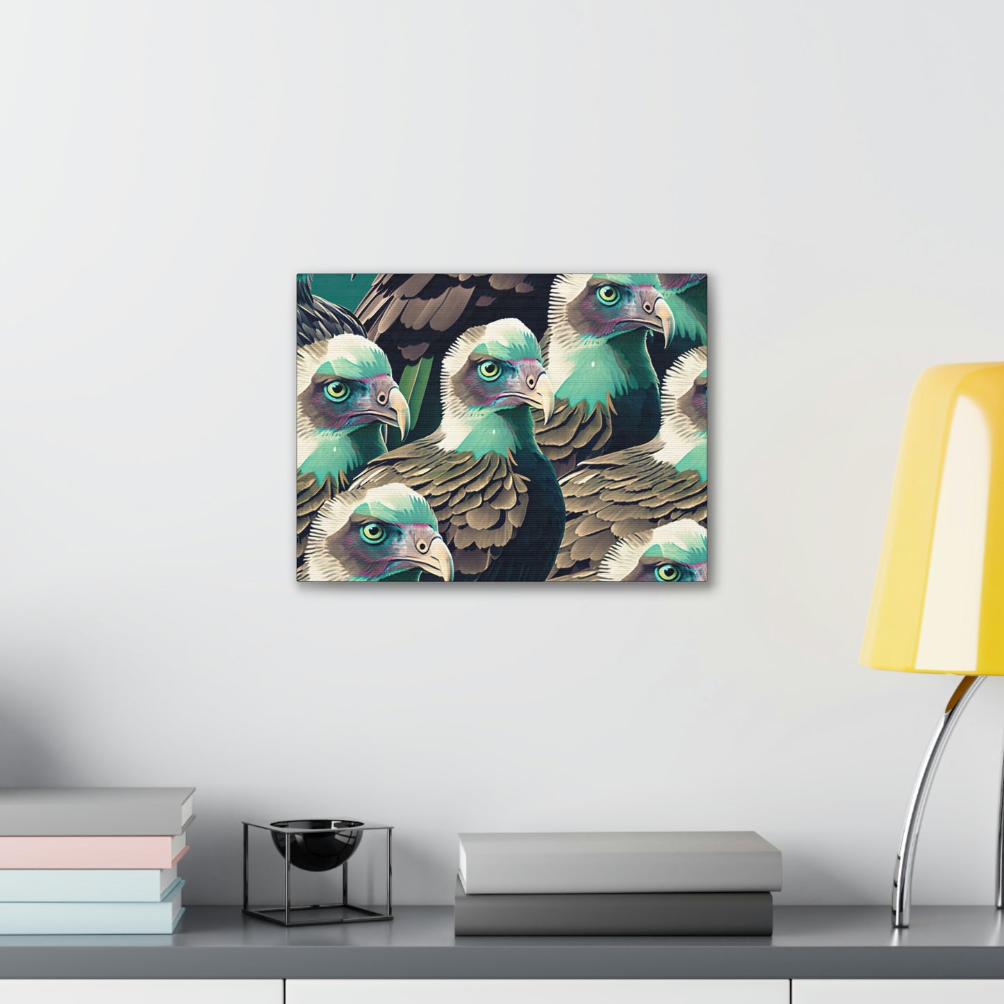 Vultures Pastel Canvas Wall Art, Vulture Decor Bird Wall Art, Colorful Birds Wall Decor, Nature Wall Art, Bird Lover Gift