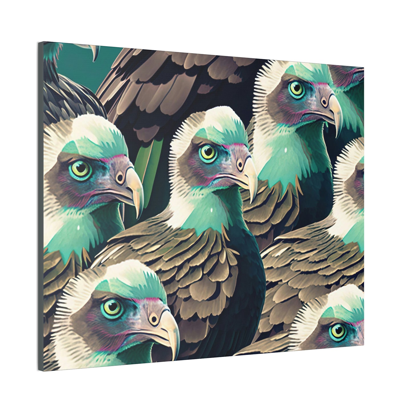 Vultures Pastel Canvas Wall Art, Vulture Decor Bird Wall Art, Colorful Birds Wall Decor, Nature Wall Art, Bird Lover Gift