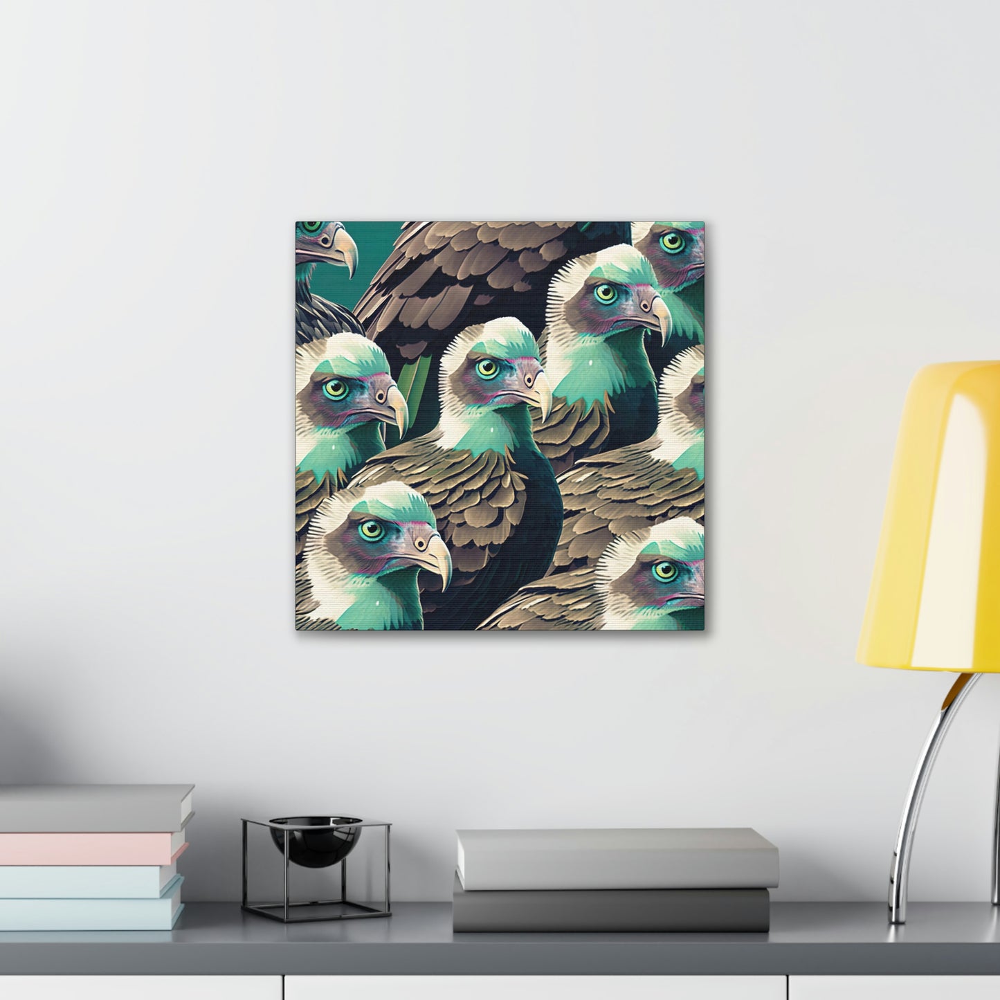 Vultures Pastel Canvas Wall Art, Vulture Decor Bird Wall Art, Colorful Birds Wall Decor, Nature Wall Art, Bird Lover Gift
