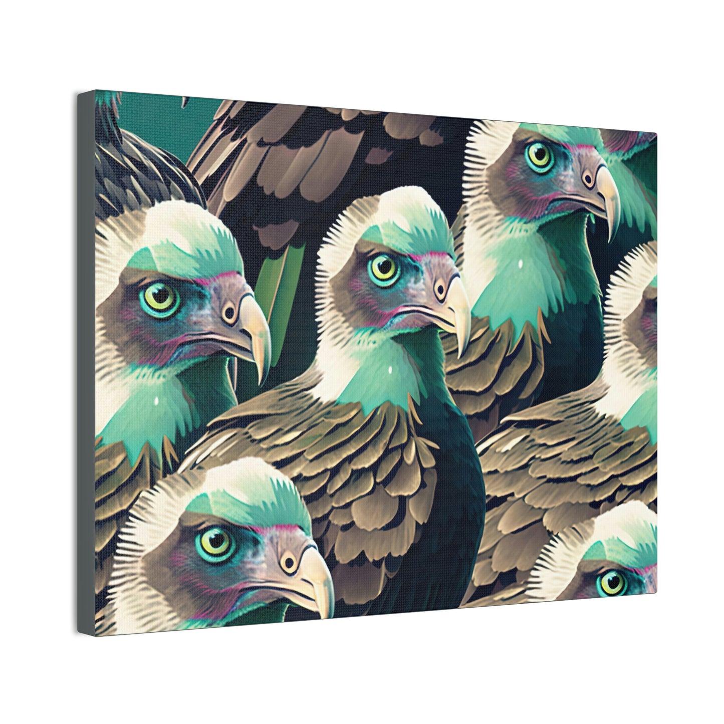 Vultures Pastel Canvas Wall Art, Vulture Decor Bird Wall Art, Colorful Birds Wall Decor, Nature Wall Art, Bird Lover Gift