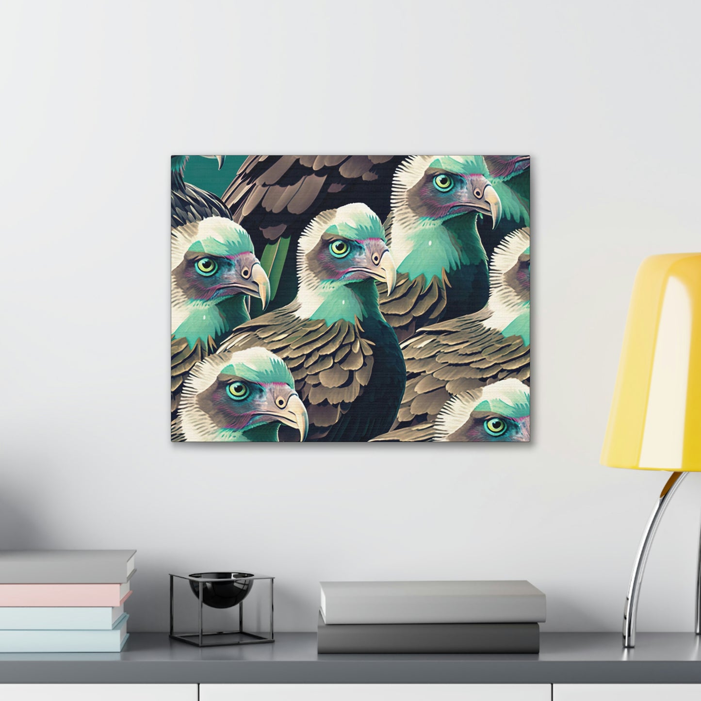Vultures Pastel Canvas Wall Art, Vulture Decor Bird Wall Art, Colorful Birds Wall Decor, Nature Wall Art, Bird Lover Gift