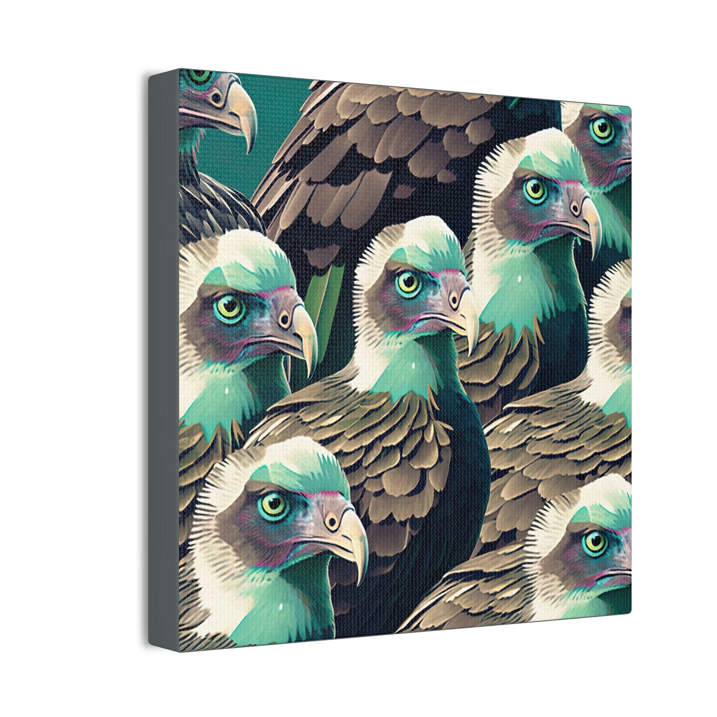 Vultures Pastel Canvas Wall Art, Vulture Decor Bird Wall Art, Colorful Birds Wall Decor, Nature Wall Art, Bird Lover Gift