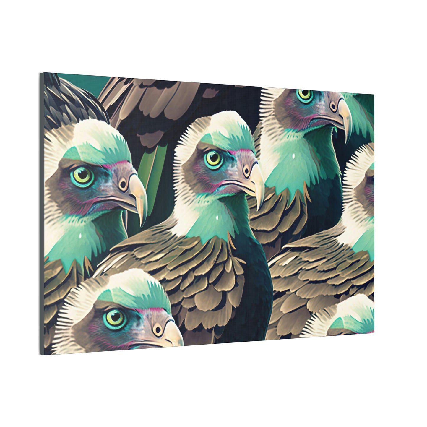 Vultures Pastel Canvas Wall Art, Vulture Decor Bird Wall Art, Colorful Birds Wall Decor, Nature Wall Art, Bird Lover Gift