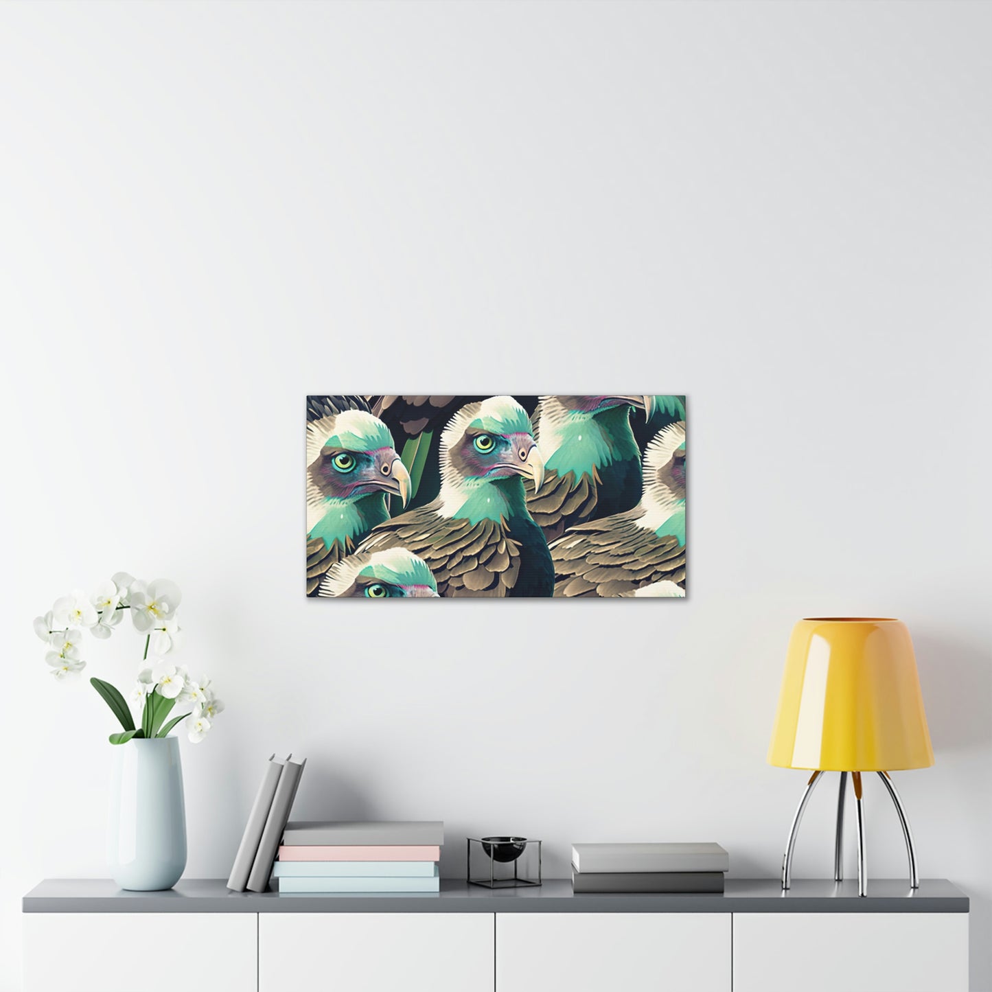 Vultures Pastel Canvas Wall Art, Vulture Decor Bird Wall Art, Colorful Birds Wall Decor, Nature Wall Art, Bird Lover Gift