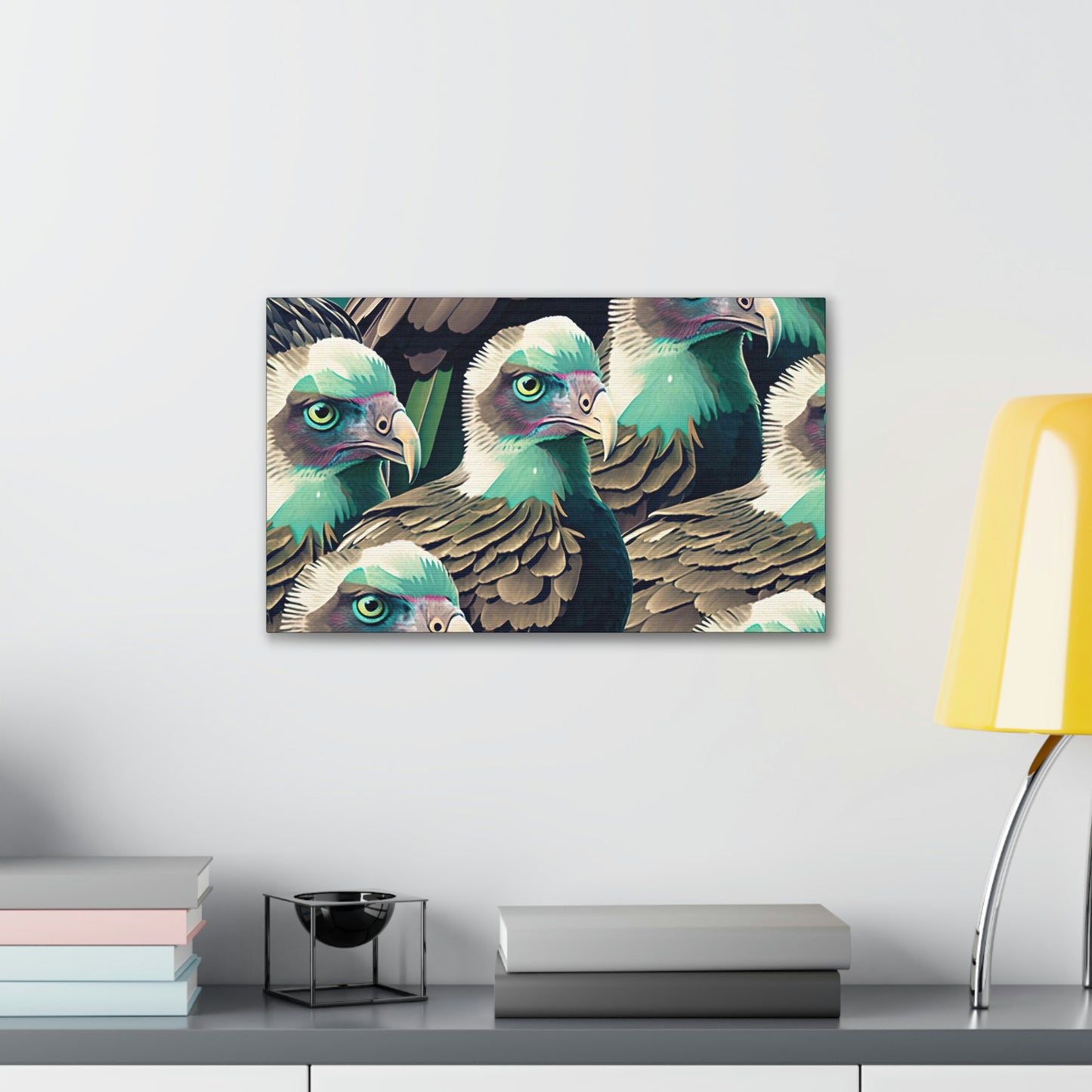 Vultures Pastel Canvas Wall Art, Vulture Decor Bird Wall Art, Colorful Birds Wall Decor, Nature Wall Art, Bird Lover Gift