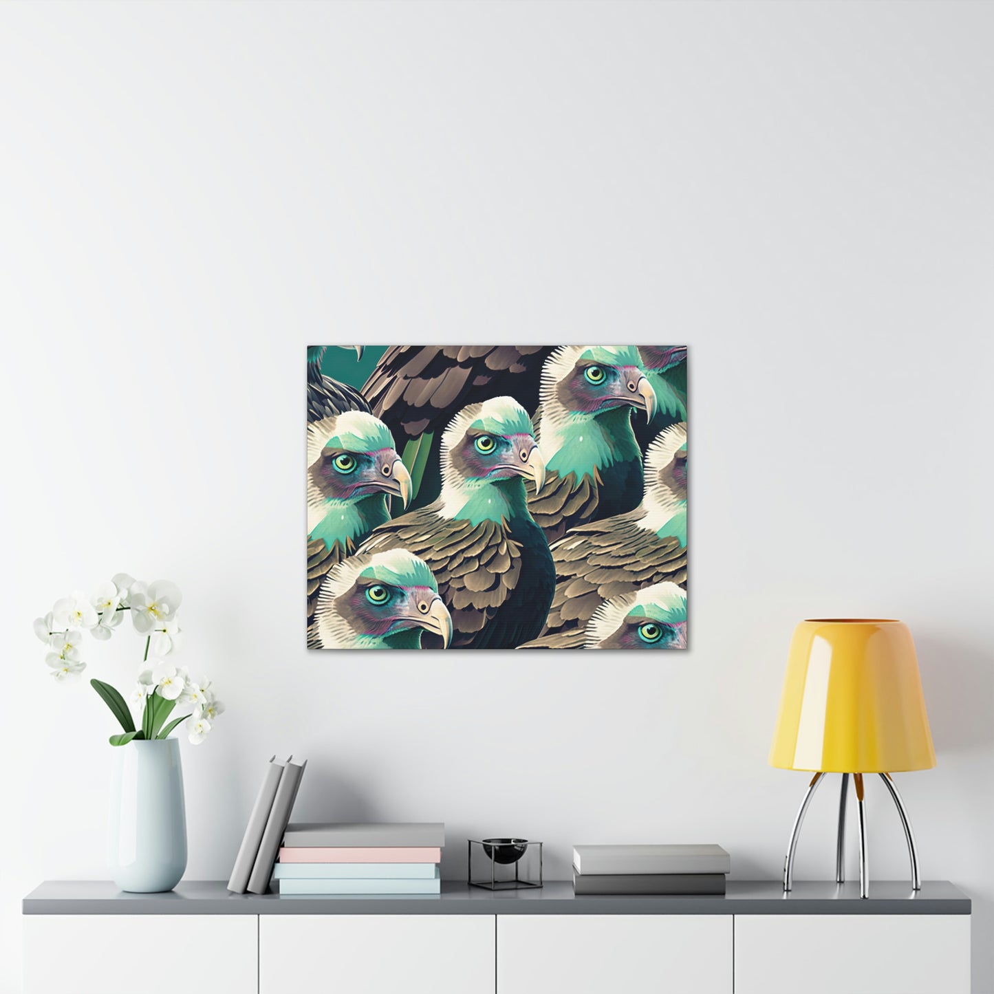 Vultures Pastel Canvas Wall Art, Vulture Decor Bird Wall Art, Colorful Birds Wall Decor, Nature Wall Art, Bird Lover Gift