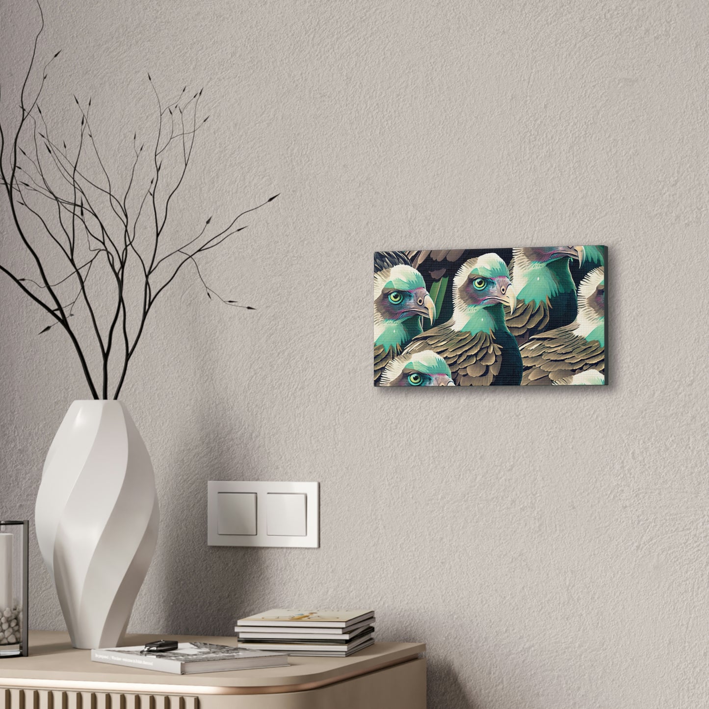Vultures Pastel Canvas Wall Art, Vulture Decor Bird Wall Art, Colorful Birds Wall Decor, Nature Wall Art, Bird Lover Gift