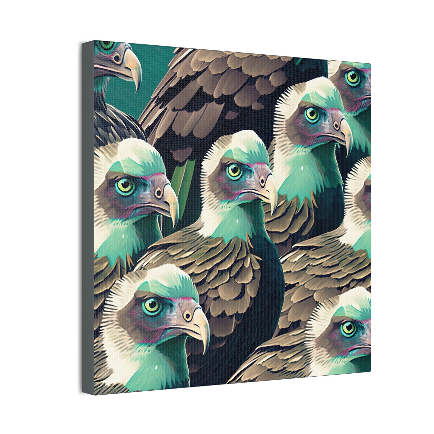 Vultures Pastel Canvas Wall Art, Vulture Decor Bird Wall Art, Colorful Birds Wall Decor, Nature Wall Art, Bird Lover Gift