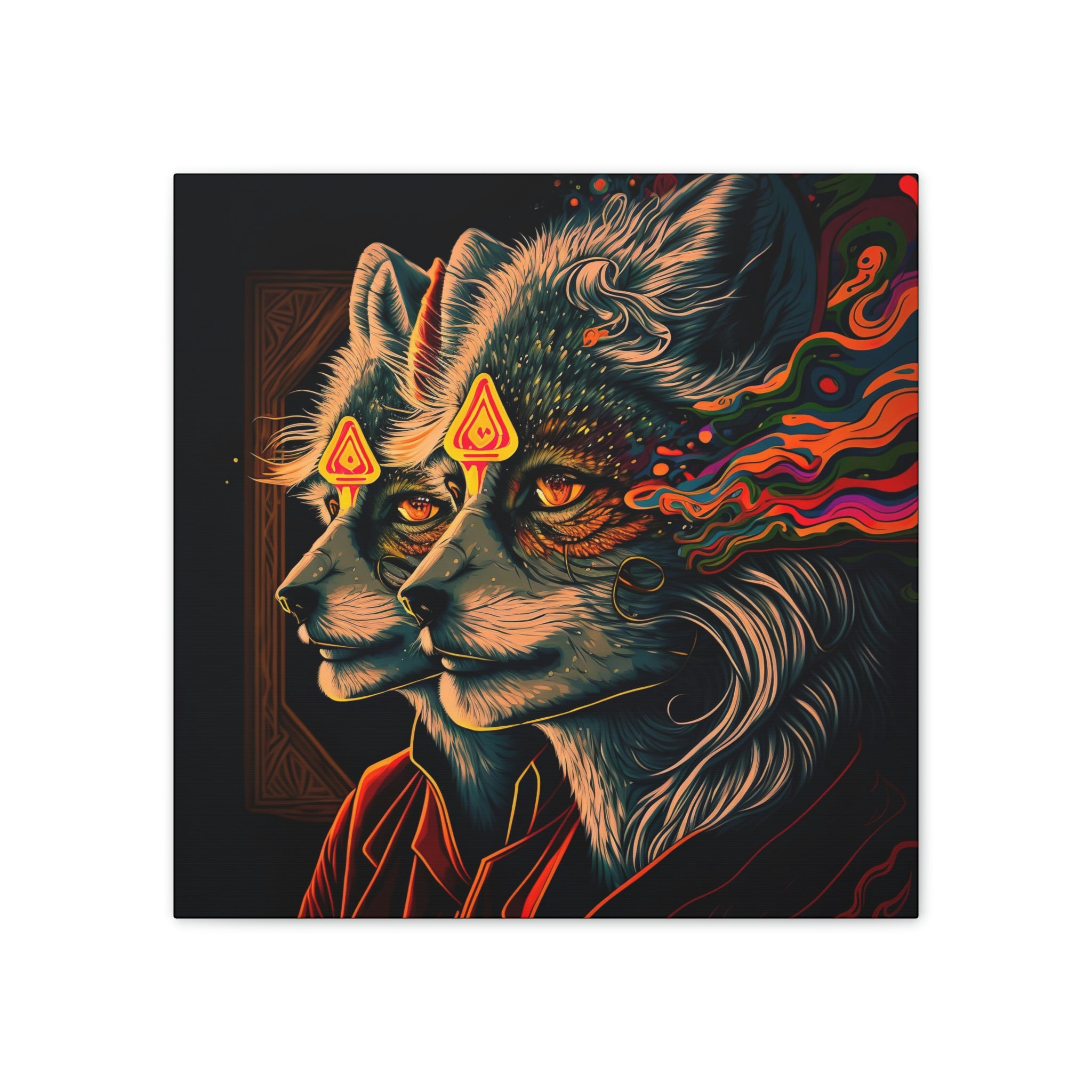 Chimera Fox People Wall Art, Fox Decor Fantasy Wall Art, Fox Canvas Wa ...