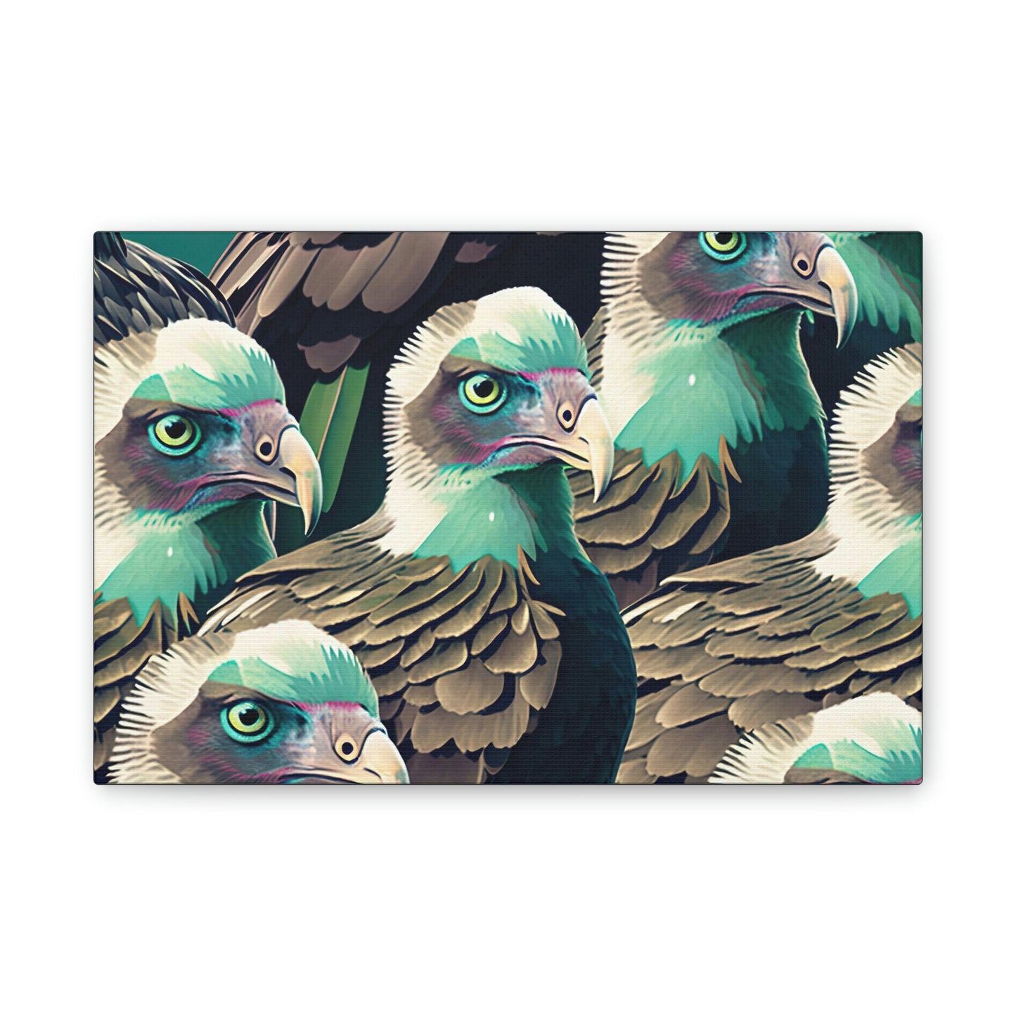 Vultures Pastel Canvas Wall Art, Vulture Decor Bird Wall Art, Colorful Birds Wall Decor, Nature Wall Art, Bird Lover Gift