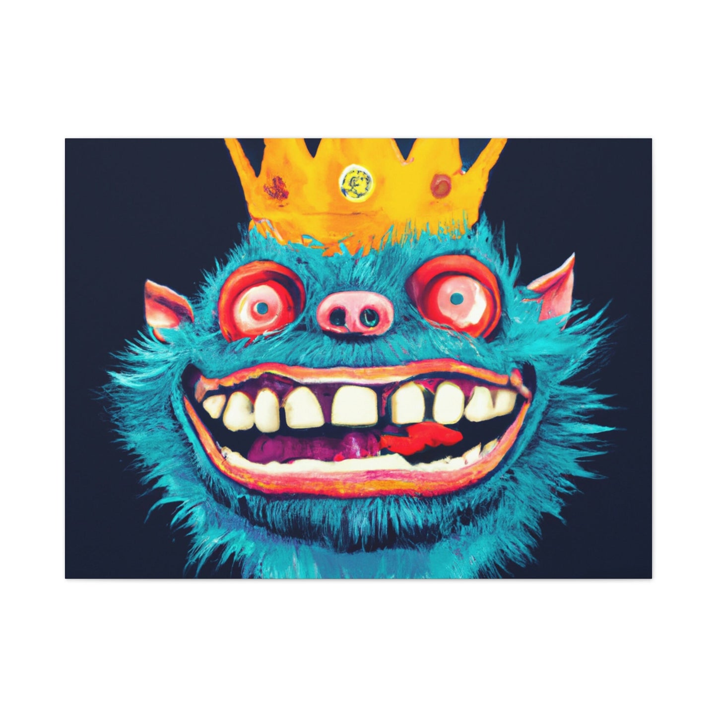 Troll Five Monster Crown Wall Art, Illustration Art Gothic Wall Decor, Spooky Decor Fantasy Wall Art, Gothic Decor Canvas Wall Art