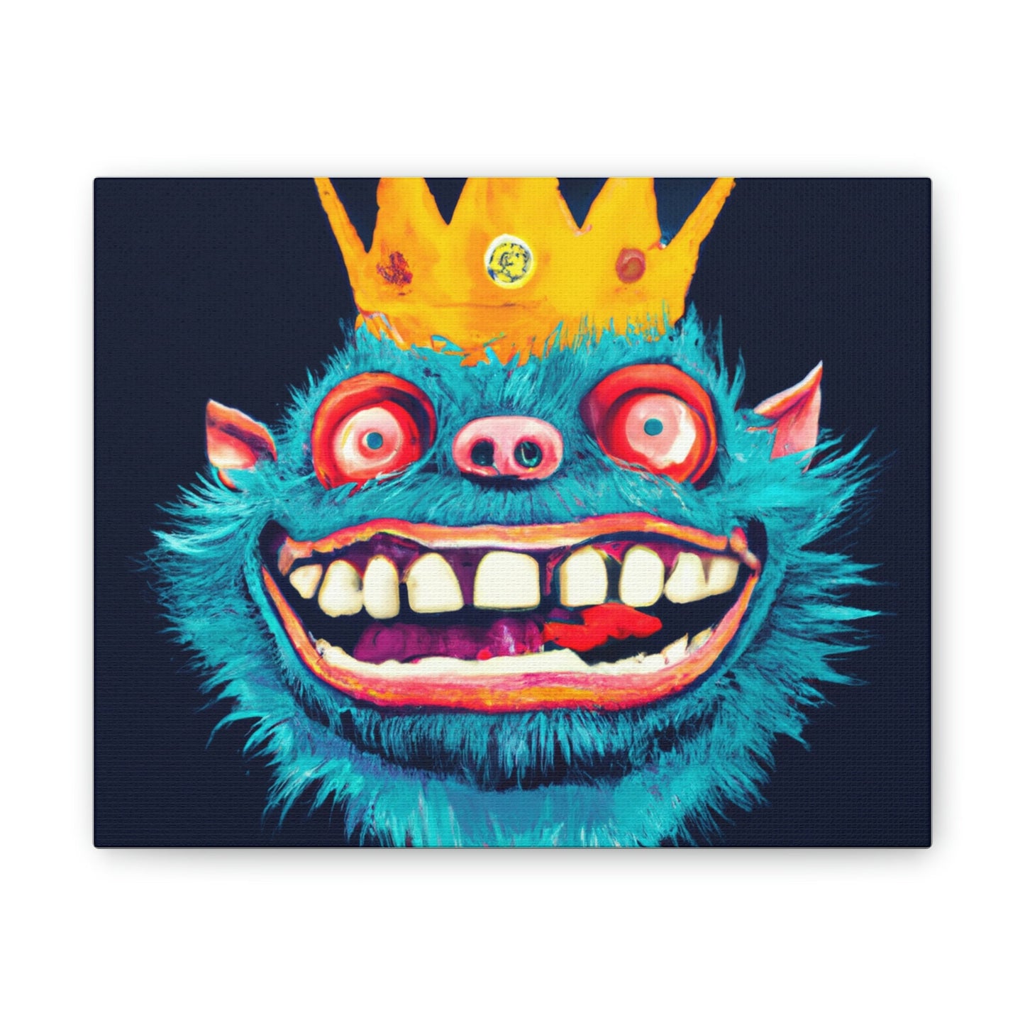 Troll Five Monster Crown Wall Art, Illustration Art Gothic Wall Decor, Spooky Decor Fantasy Wall Art, Gothic Decor Canvas Wall Art