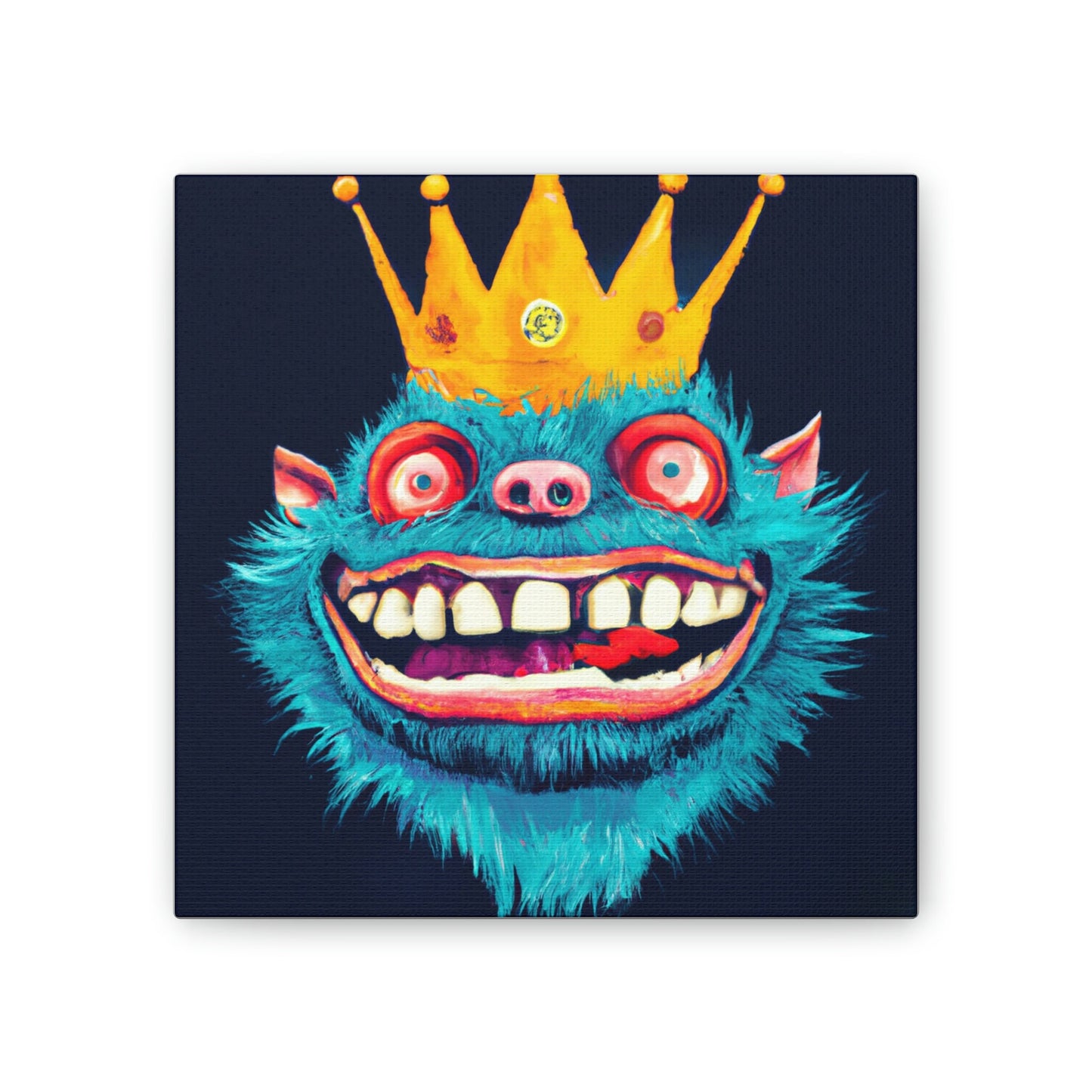 Troll Five Monster Crown Wall Art, Illustration Art Gothic Wall Decor, Spooky Decor Fantasy Wall Art, Gothic Decor Canvas Wall Art