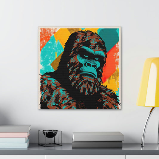 Sasquatch Pop Art Canvas Print, Colorful Sasquatch Wall Decor, Wildlife Animal  Wall Decoration, Sasquatch Decorative Gifts