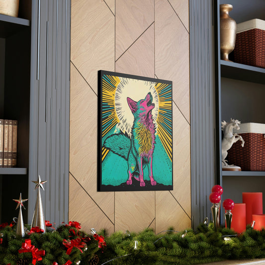 Coyote Howling Wall Art, Trippy Wildlife Print, Nature Lovers Art, Home Decor, Multicolor Decorations, Wolf, Desert animals