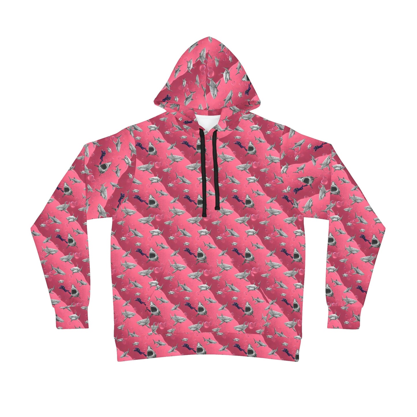 Shark Pink Sea Scuba Athletic Hoodie