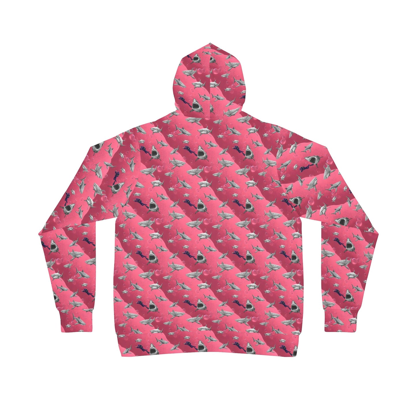 Shark Pink Sea Scuba Athletic Hoodie