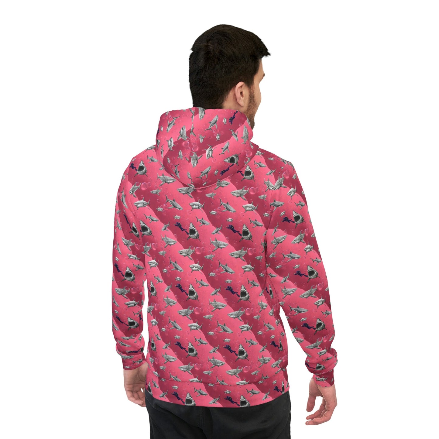Shark Pink Sea Scuba Athletic Hoodie