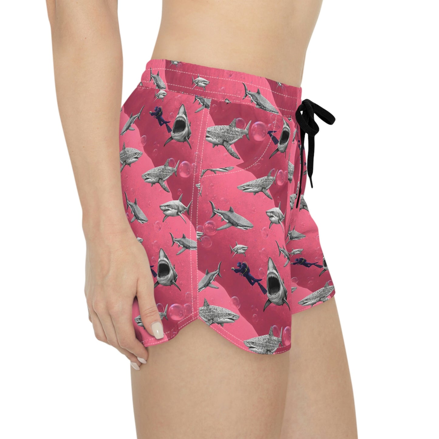 Shark Pink Sea Scuba Women's Casual Shorts