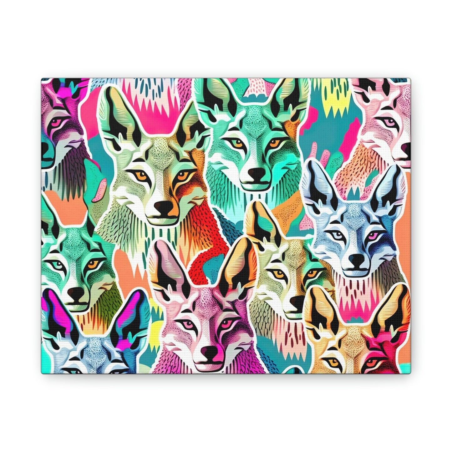 Disco Coyote Wall Art, Ai Coyote Canvas Art, Coyote Wall décor, Living Room Decor, Retro Animal Wall Art, Coyote Lovers Gift