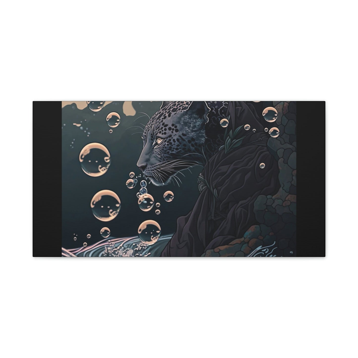 Bubble Black Panther Canvas Print , Panther Canvas Painting , Panther Wall Art , Room Wall decor , Ready to Hang Canvas Print