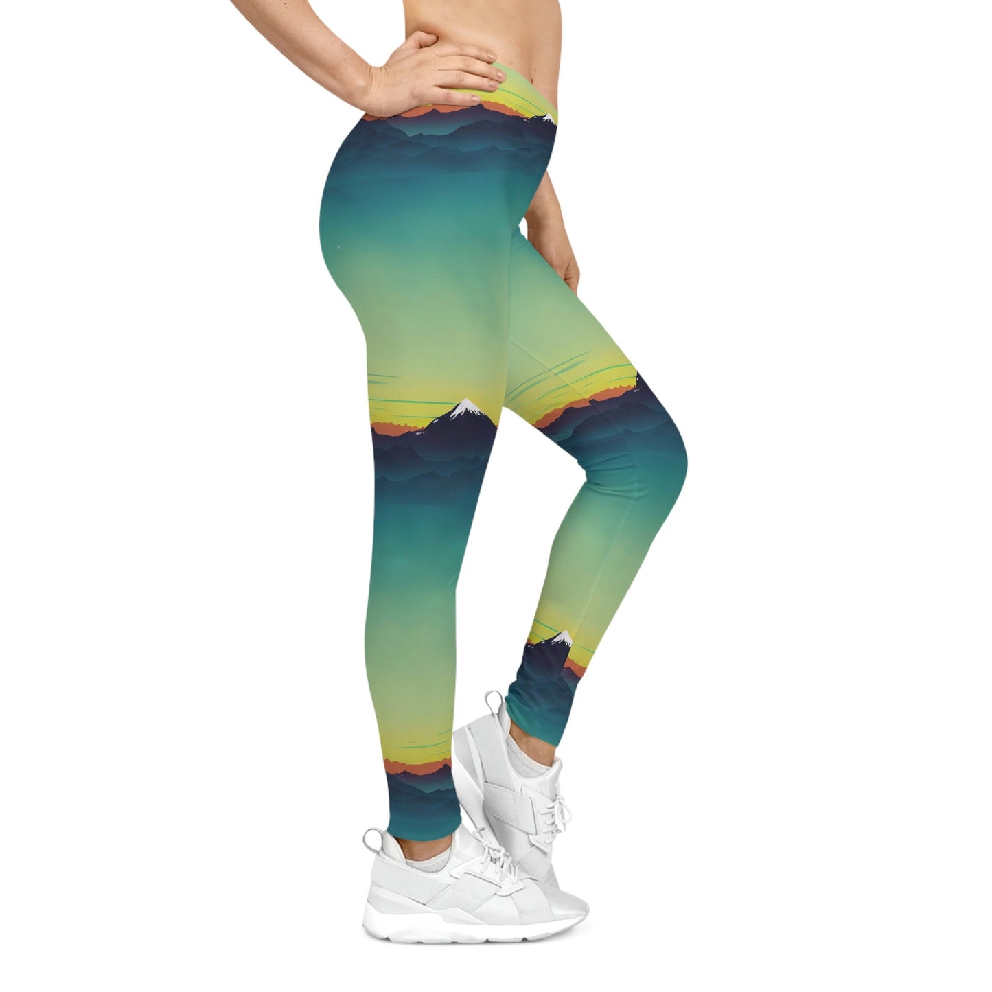 Mountains Sunrise Women's Yoga Leggings, Spandex Leggings, Fitness Leggings, Workout Leggings, Gym Leggings