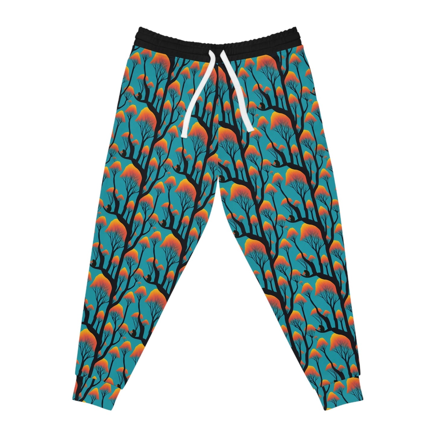 Orange Forest Ape Mens Joggers, Animal Clothing High Waisted Joggers, Ape Clothing Graphic Joggers, Streetwear Pants