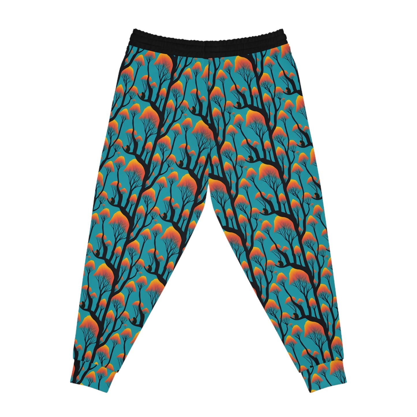 Orange Forest Ape Mens Joggers, Animal Clothing High Waisted Joggers, Ape Clothing Graphic Joggers, Streetwear Pants