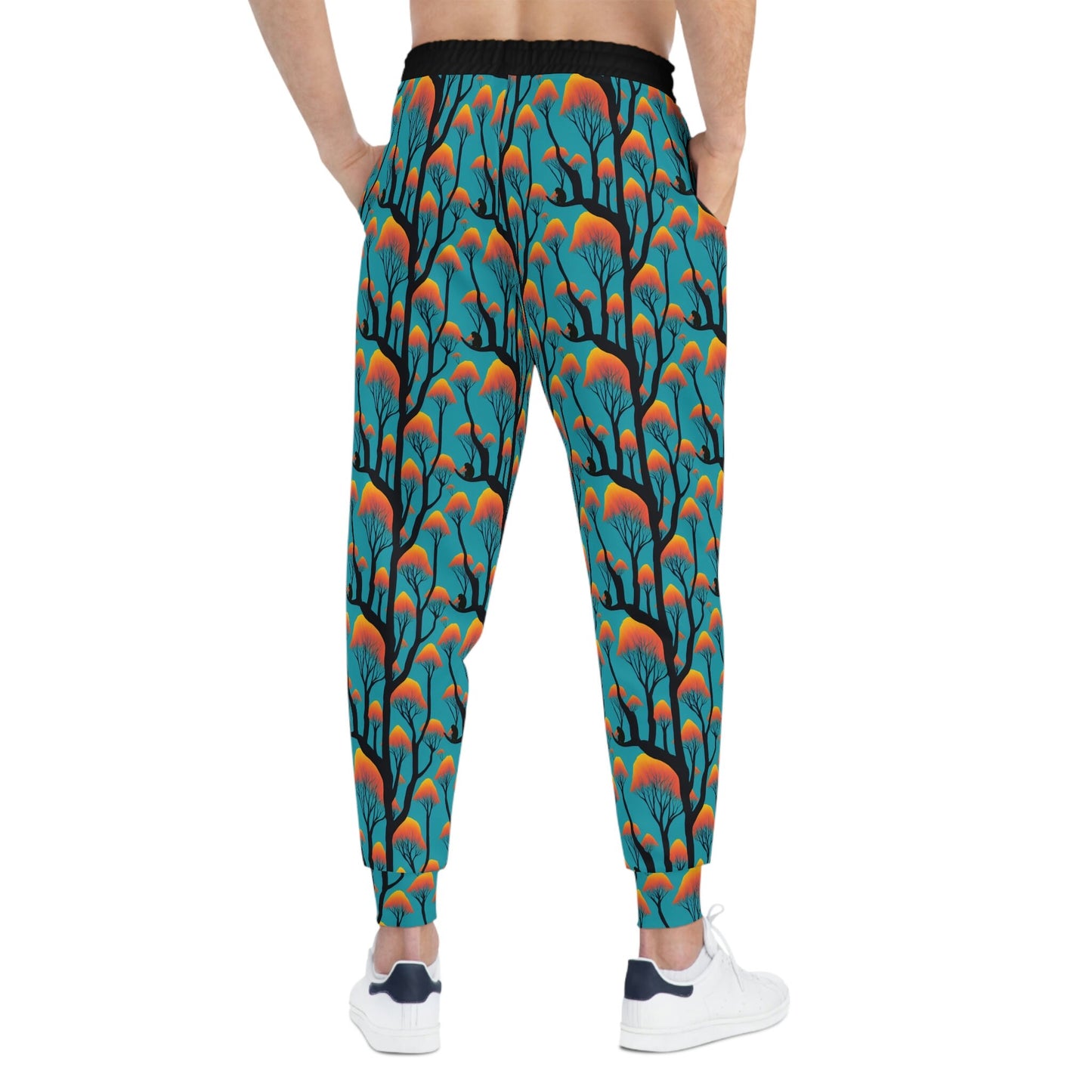 Orange Forest Ape Mens Joggers, Animal Clothing High Waisted Joggers, Ape Clothing Graphic Joggers, Streetwear Pants