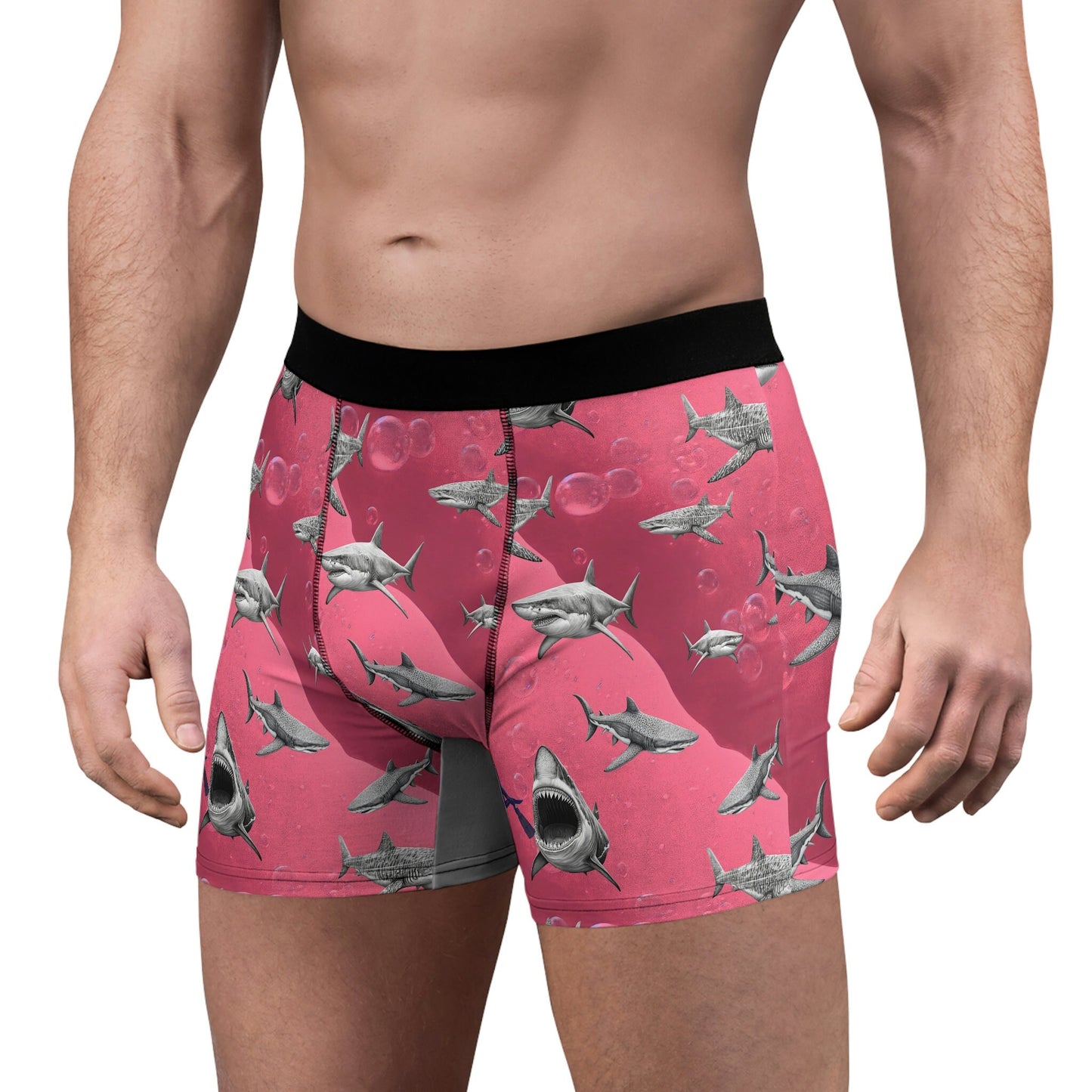 Shark Pink Sea Scuba Men's Boxer Briefs
