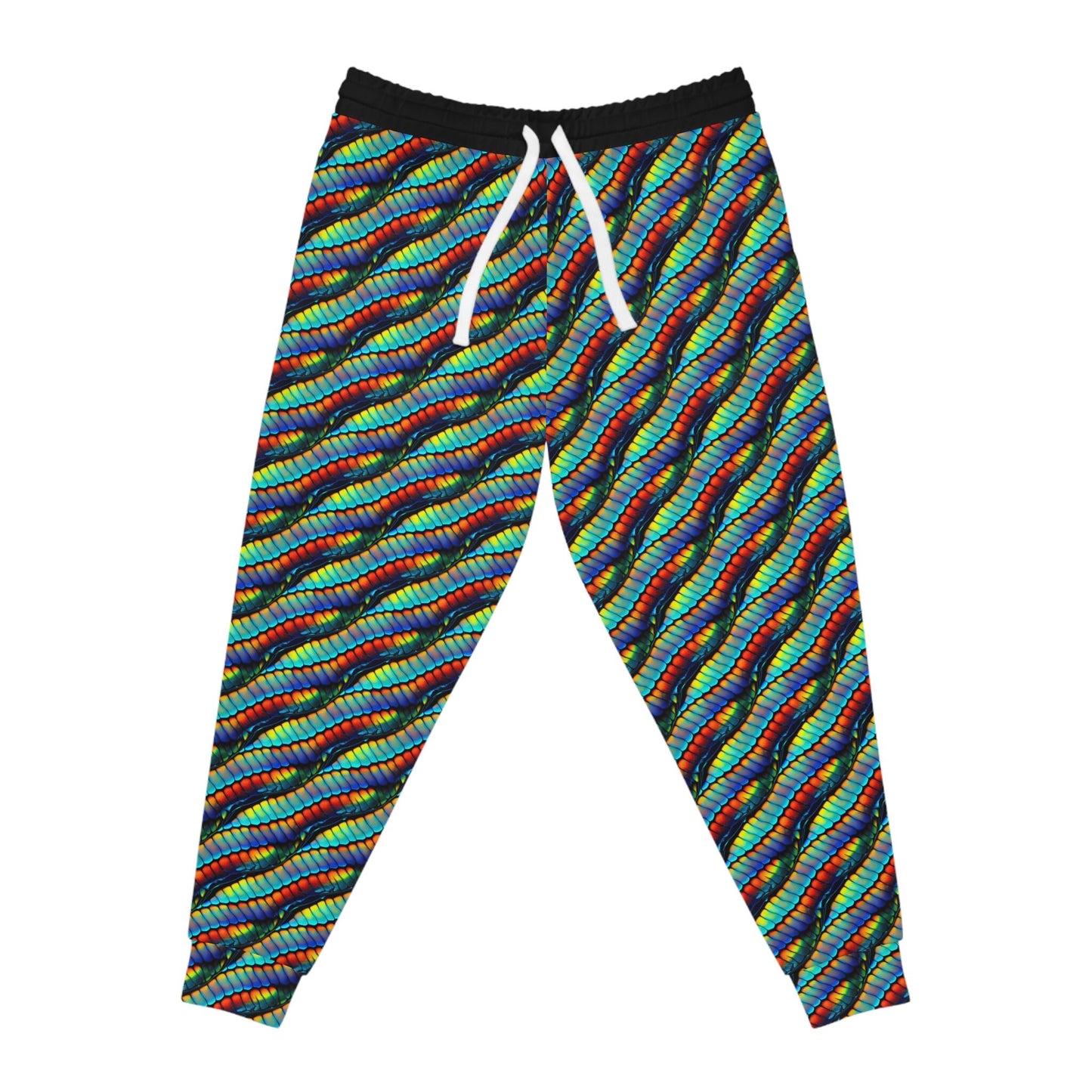 Rainbow Scales Mens Joggers, Athletic Clothing High Waisted Joggers, Colorful Clothing Mens Yoga Pants, Mens Streetwear Pants