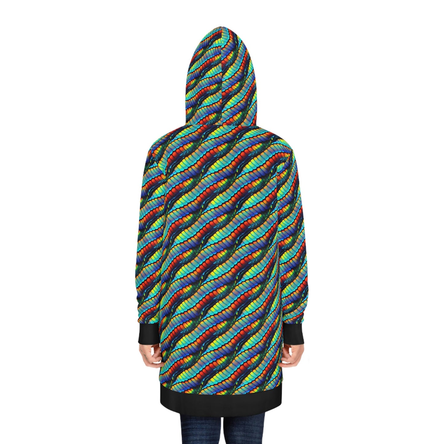 Colorful Rainbow Hoodie Dress, Long Sleeve Streetwear Hoodie Dress, Oversized Womens Hoodie, Winter Rainbow Dress
