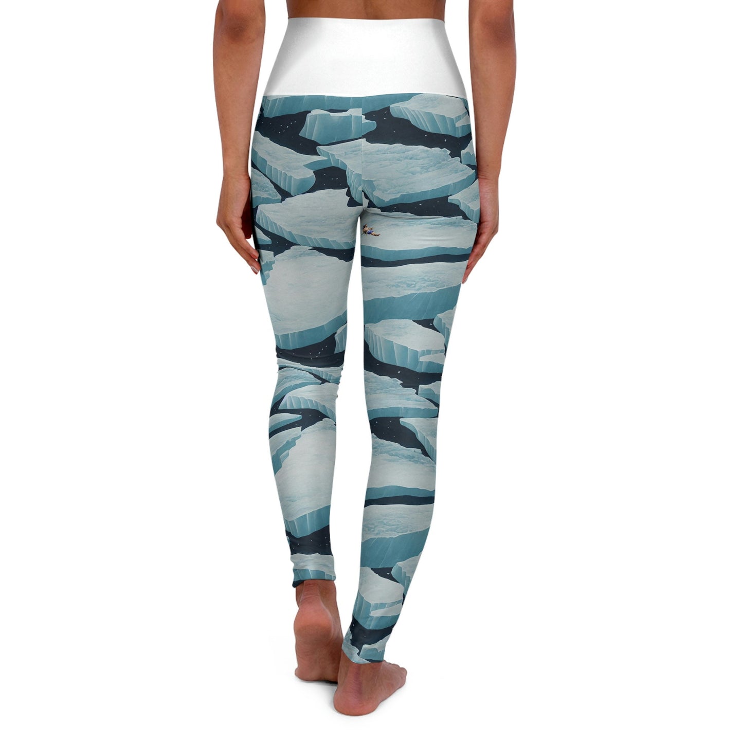 Polar Bear High Waist Leggings, Iceberg Yoga Leggings, Workout Leggings for Women, Fitness Leggings, Gym Leggings