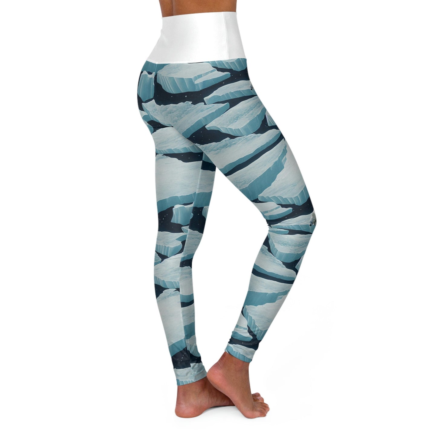 Polar Bear High Waist Leggings, Iceberg Yoga Leggings, Workout Leggings for Women, Fitness Leggings, Gym Leggings