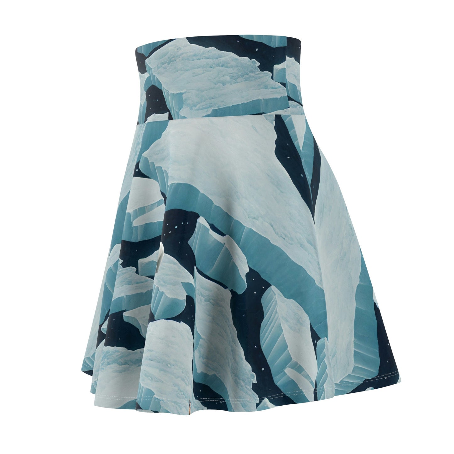 Polar Bear Skater Skirt, Iceberg Women's Skirt, Handmade Skirt, Animal Print Spandex Skirt, High Waist Skirt, Colorful Apparel