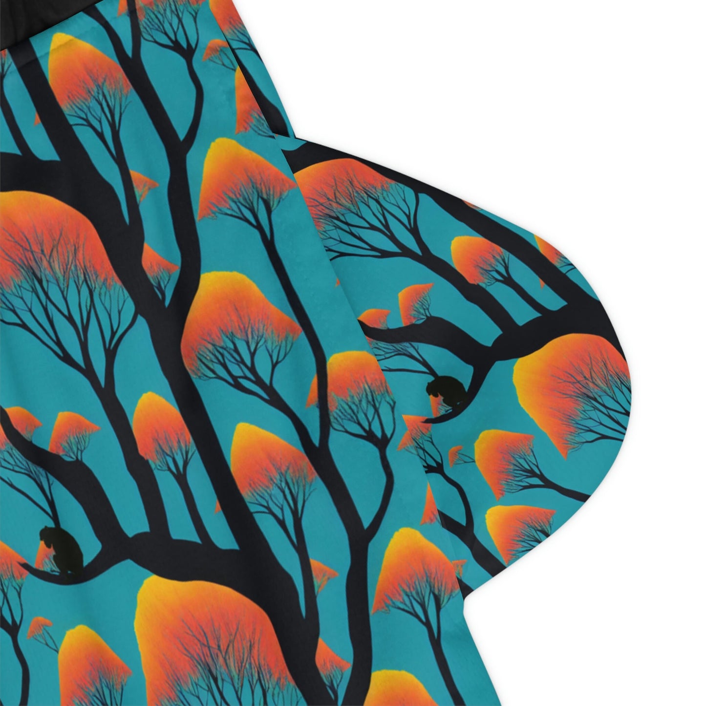 Orange Forest Ape Basketball Shorts, Nature Clothing High Waisted Shorts, Streetwear Graphic Shorts, Athletic Shorts