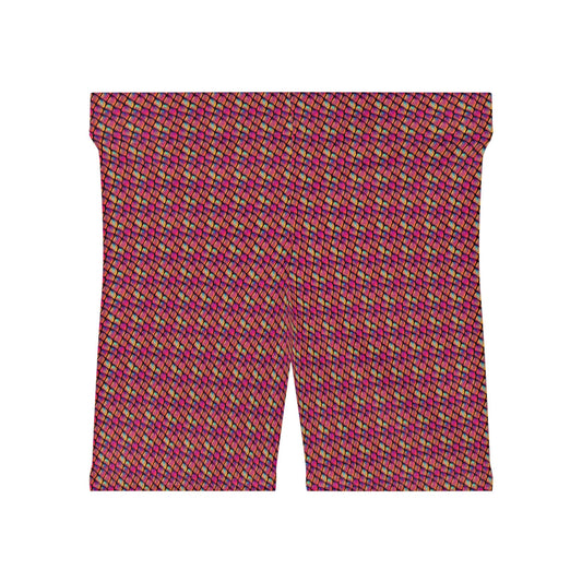 Pink Scales Women Biker Shorts, Natural Clothing Graphic Shorts, Aesthetic Clothing Pink Gym Shorts, Sexy Booty Shorts
