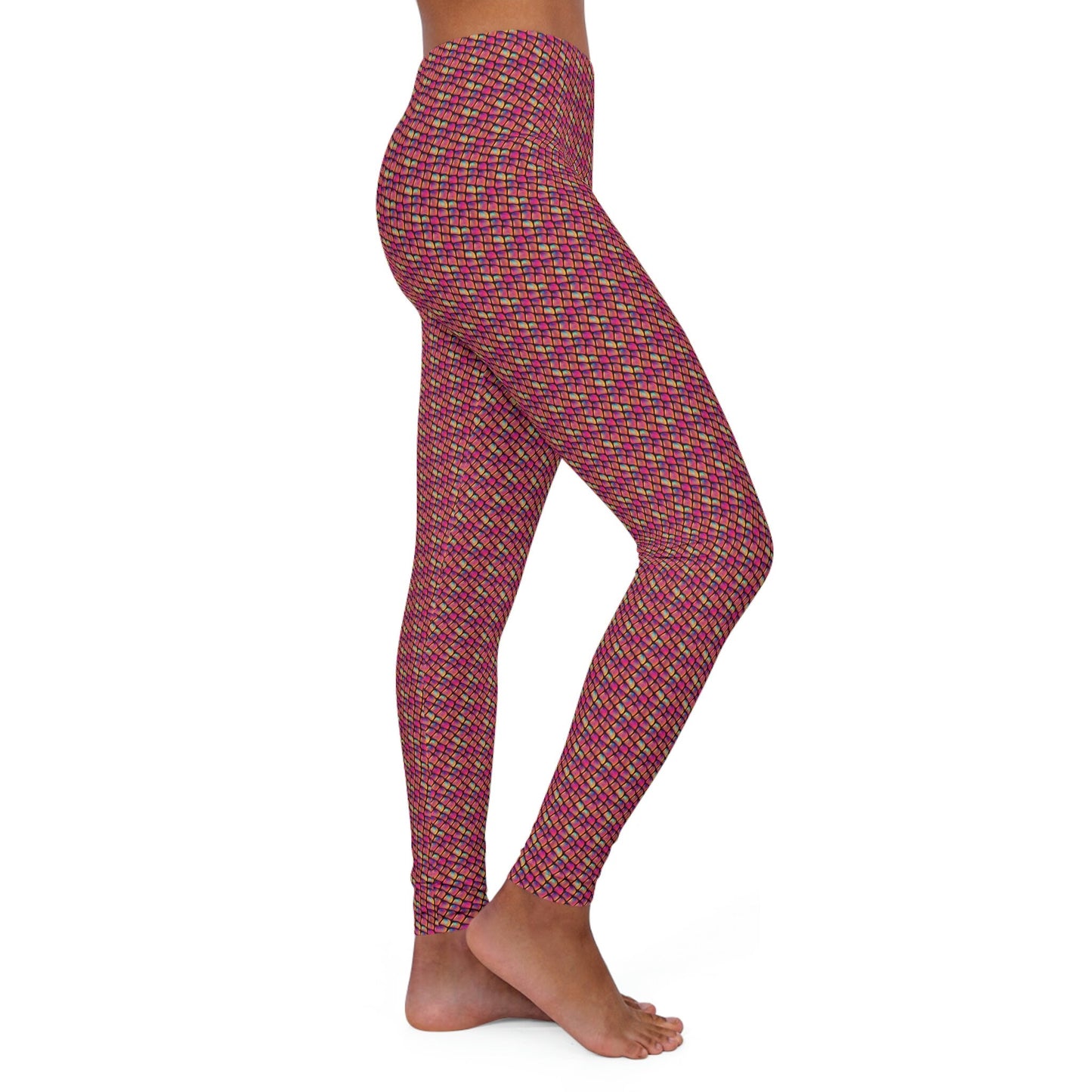 Purple Scale Spandex Leggings, Women Yoga Leggings, Workout Leggings, Fitness Leggings