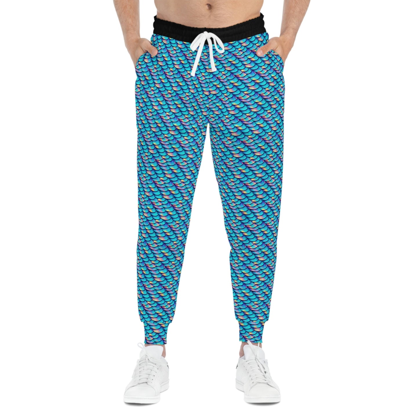 Iridescent Scales Mens Joggers, Mermaid Clothing High Waisted Joggers, Athletic Clothing Mens Yoga Pants, Streetwear Pants